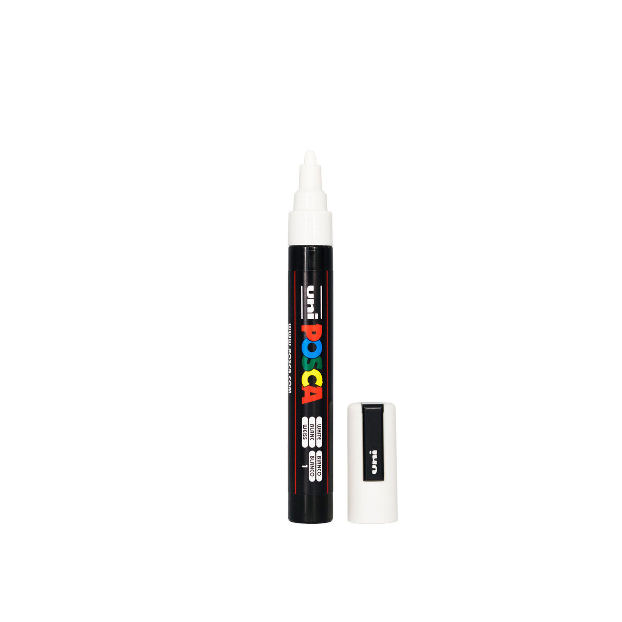 POSCA PC-5M Paint Marker Medium Bullet Tip White – water-based paint marker pen