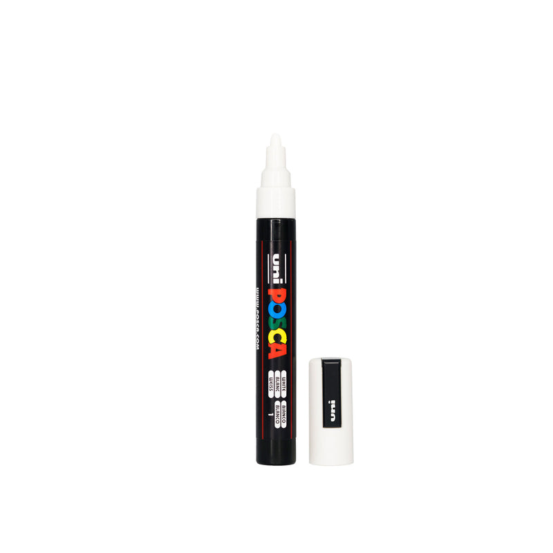 POSCA PC-5M Paint Marker Medium Bullet Tip White – water-based paint marker pen