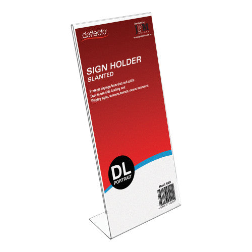 Deflecto Slanted Sign Holder DL Portrait
