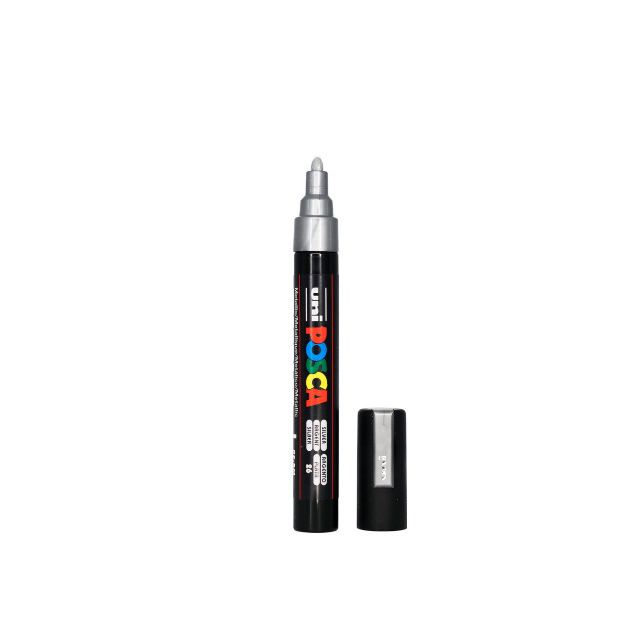 POSCA PC-5M Paint Marker Medium Bullet Tip Silver – water-based paint marker pen