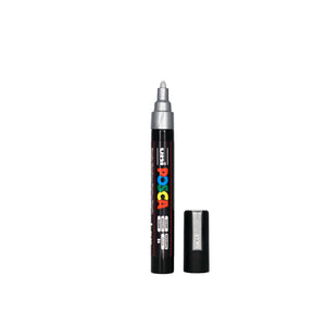 POSCA PC-5M Paint Marker Medium Bullet Tip Silver – water-based paint marker pen