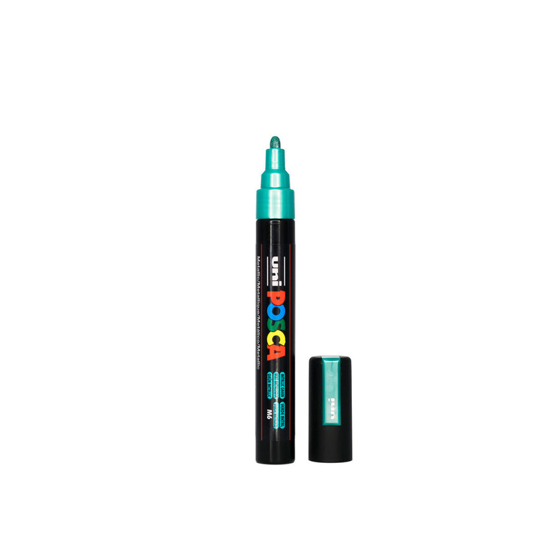 POSCA PC-5M Paint Marker Medium Bullet Tip Metallic Green – water-based paint marker pen