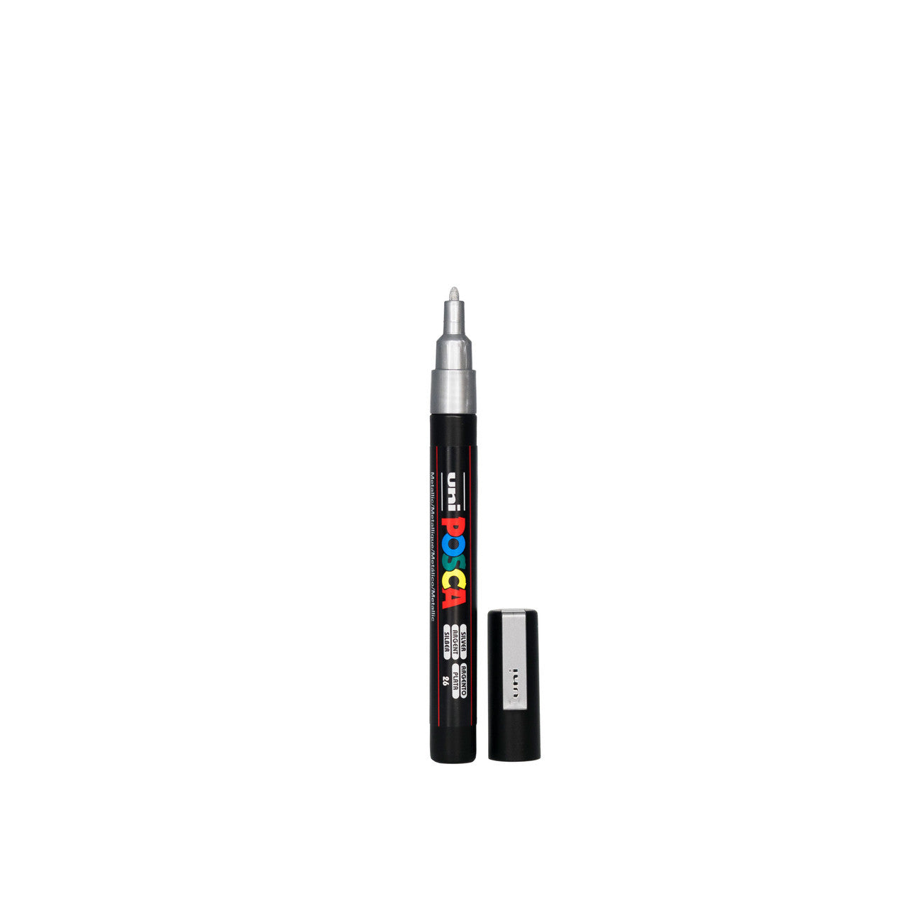POSCA PC-3M Paint Marker Fine Bullet Tip Silver – water-based paint marker pen