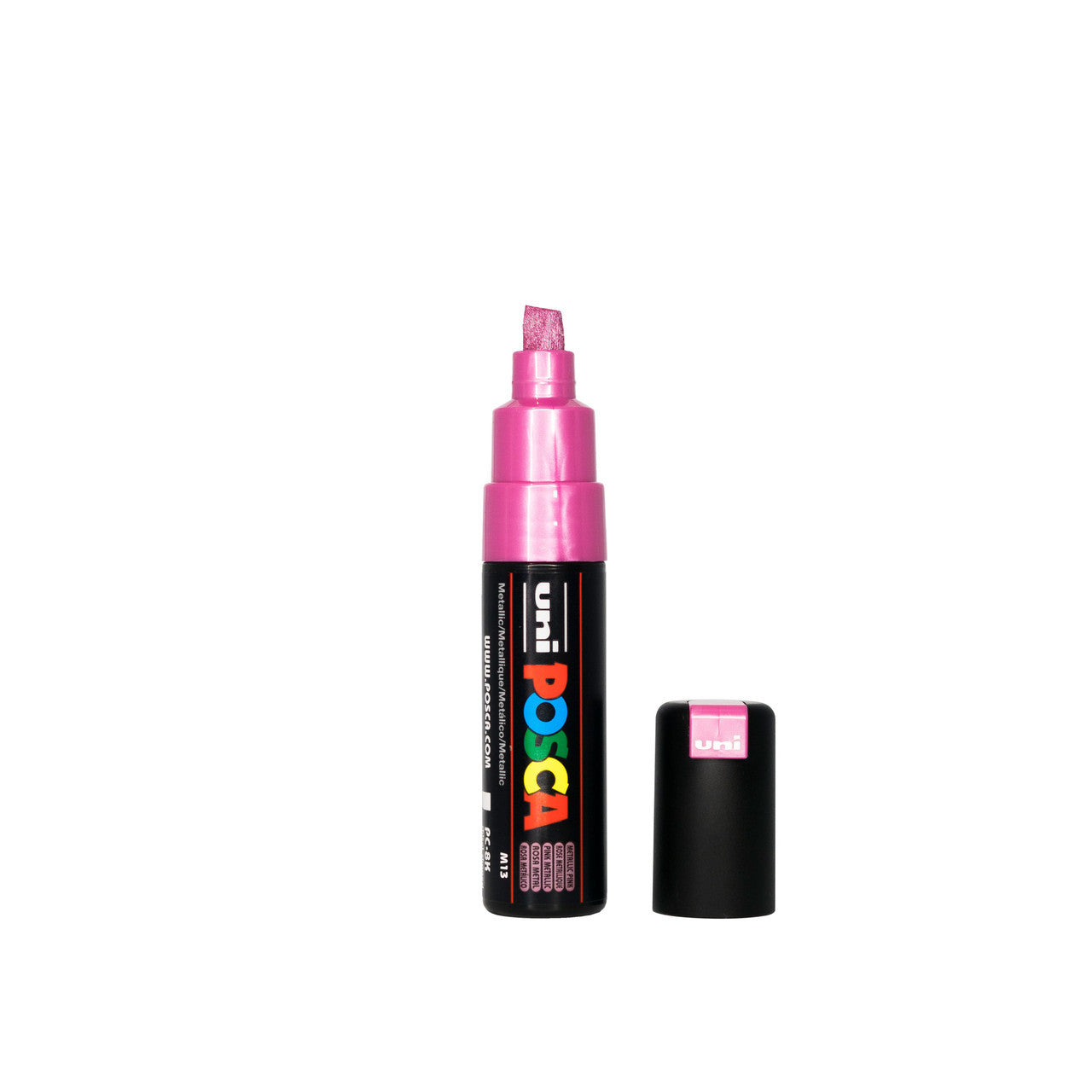 POSCA PC-8K Paint Marker Broad Chisel Tip Metallic Pink – water-based paint marker pen