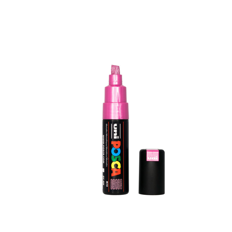 POSCA PC-8K Paint Marker Broad Chisel Tip Metallic Pink – water-based paint marker pen
