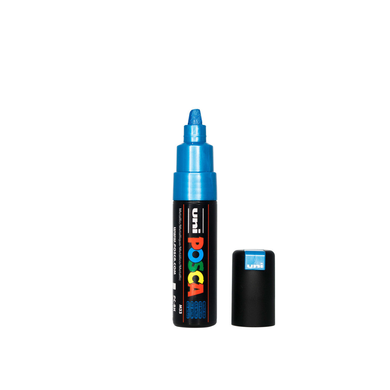 POSCA PC-8K Paint Marker Broad Chisel Tip Metallic Blue – water-based paint marker pen