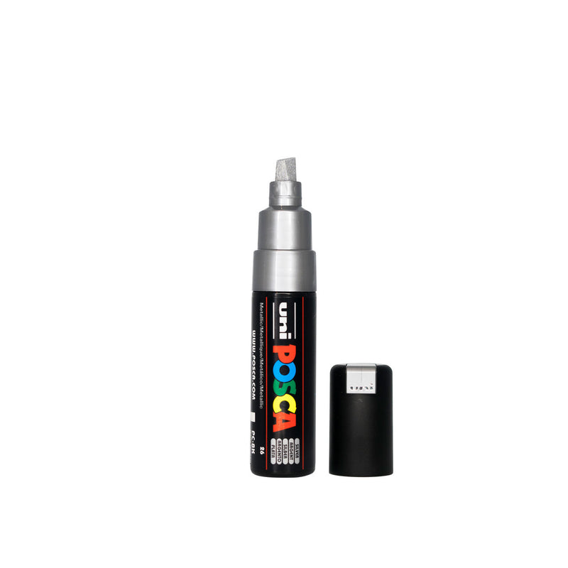 POSCA PC-8K Paint Marker Broad Chisel Tip Silver – water-based paint marker pen