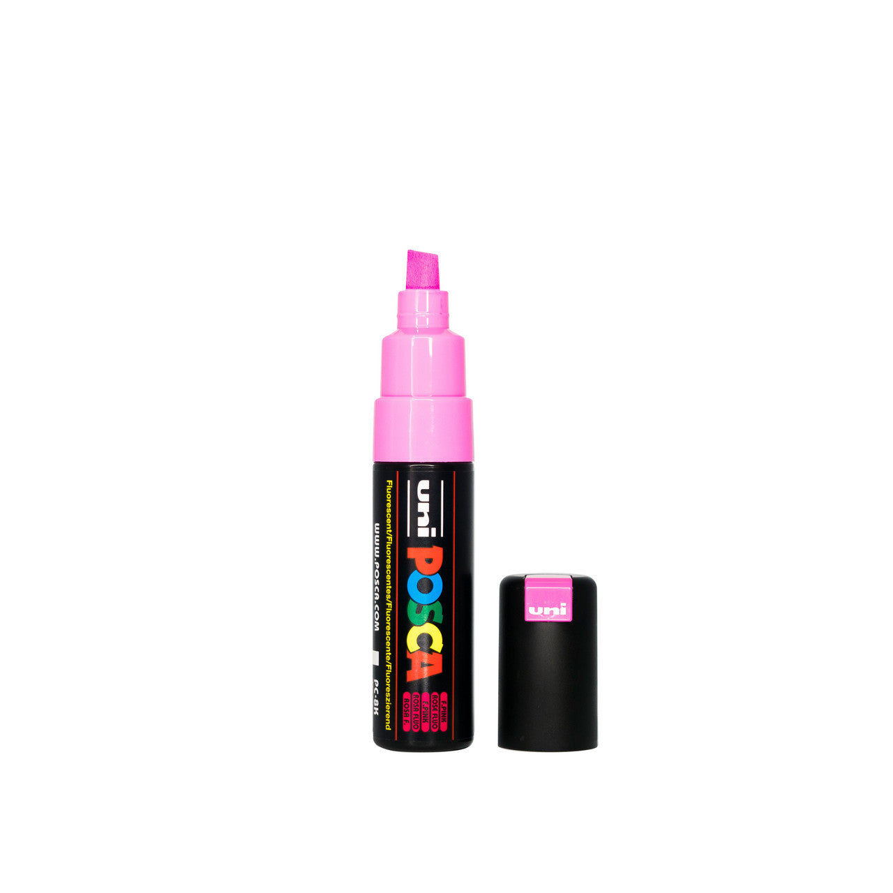 POSCA PC-8K Paint Marker Broad Chisel Tip Fluorescent Pink – water-based paint marker pen