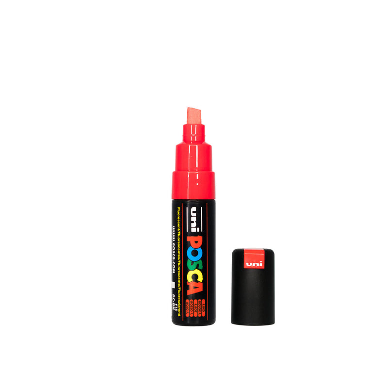 POSCA PC-8K Paint Marker Broad Chisel Tip Fluorescent Red – water-based paint marker pen