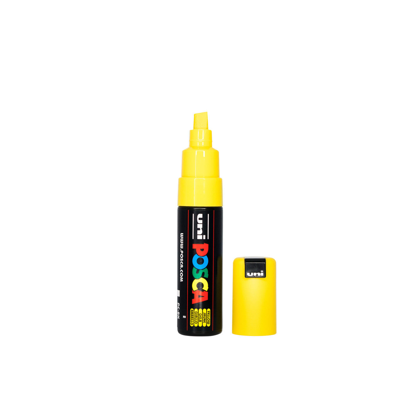 POSCA PC-8K Paint Marker Broad Chisel Tip Yellow – per-colour water-based paint marker pen