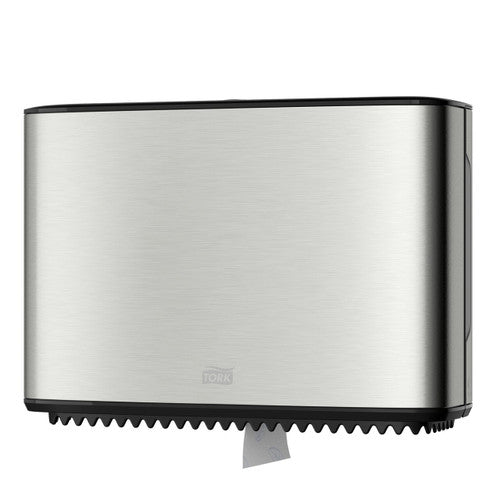 Tork Twin Mini Jumbo Toilet Roll Dispenser T2 System Silver