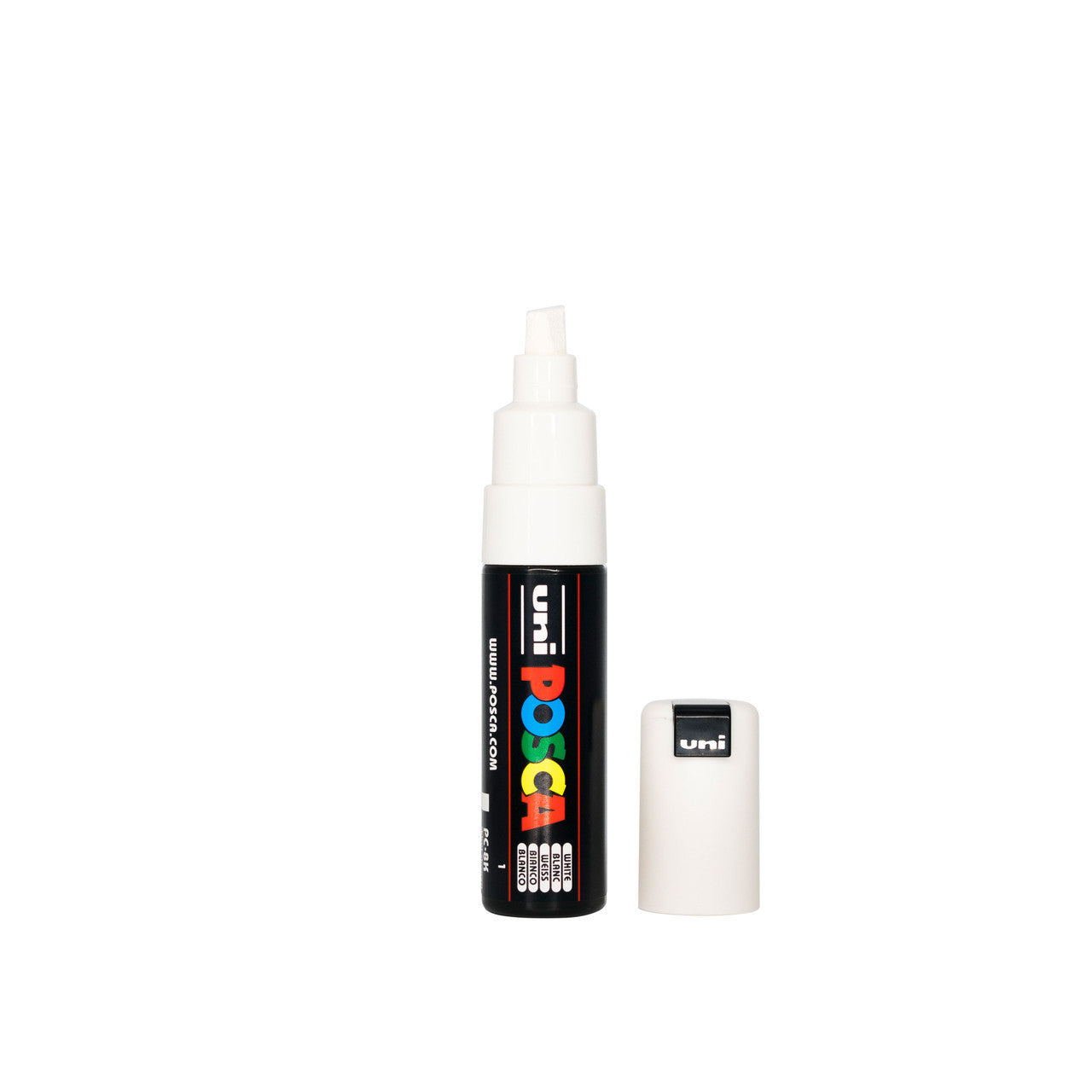 POSCA PC-8K Paint Marker Broad Chisel Tip White – per-colour water-based paint marker pen