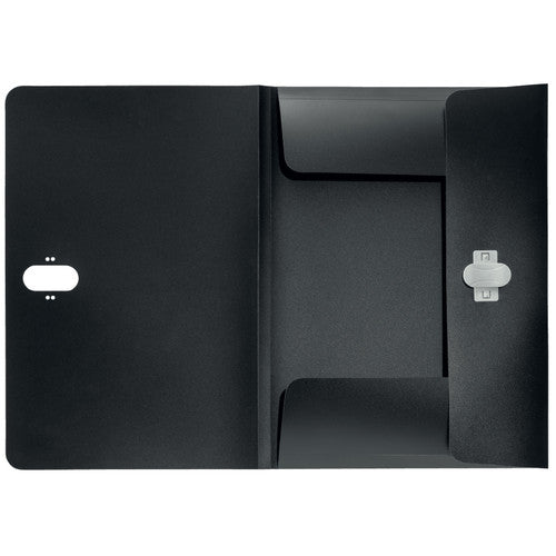 Leitz Recycle 3 Flap Folder PP A4 Black Pack of 10
