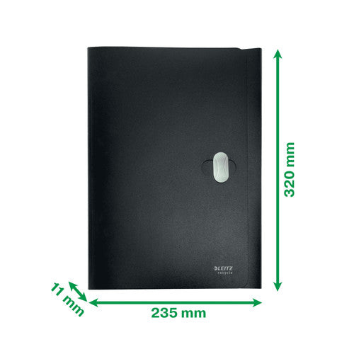 Leitz Recycle 3 Flap Folder PP A4 Black Pack of 10