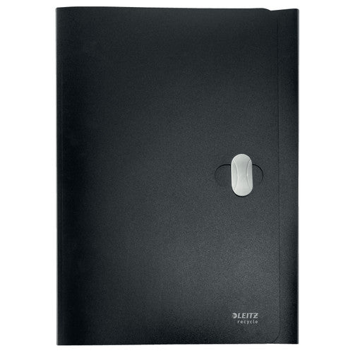 Leitz Recycle 3 Flap Folder PP A4 Black Pack of 10