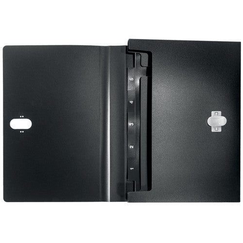 Leitz Recycle 5 Pocket Expanding File PP A4 Black Pack of 5