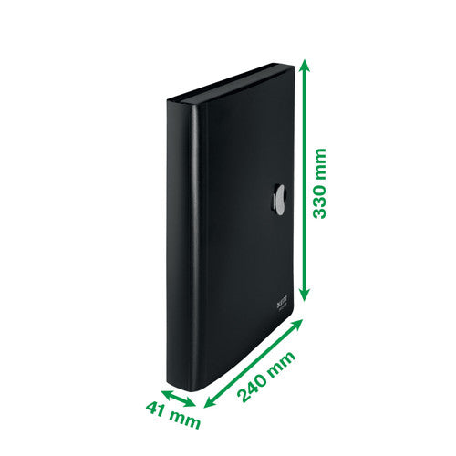 Leitz Recycle 5 Pocket Expanding File PP A4 Black Pack of 5