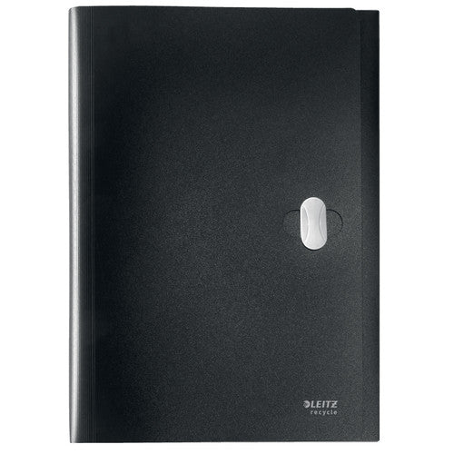 Leitz Recycle 5 Pocket Expanding File PP A4 Black Pack of 5