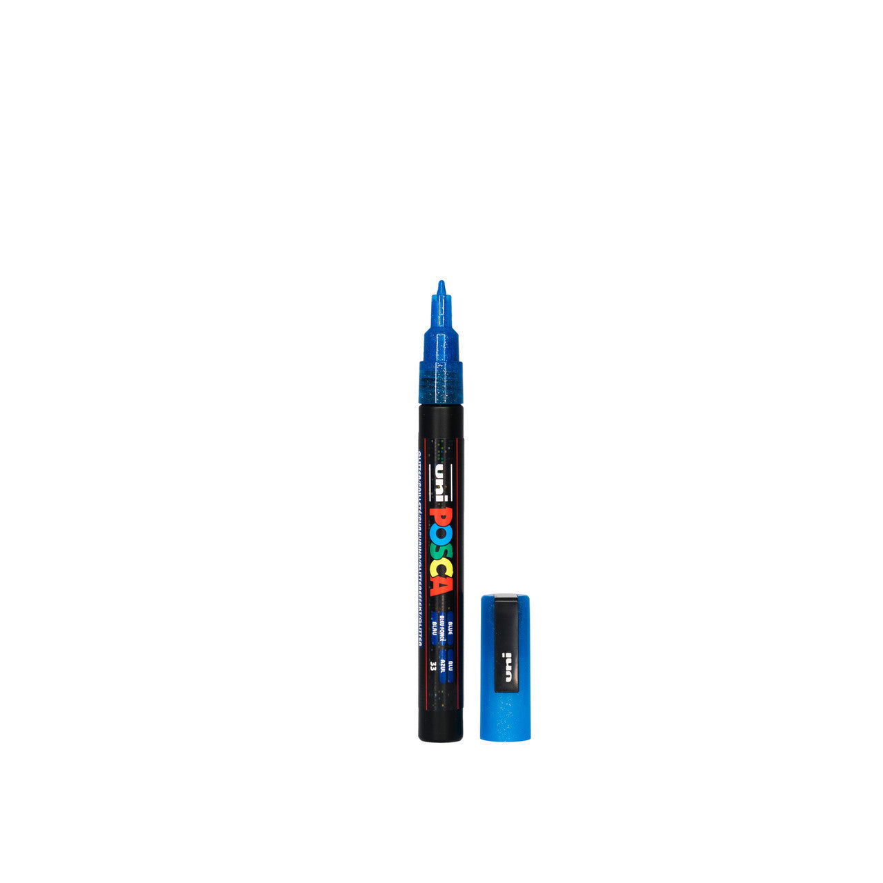 POSCA PC-3M Paint Marker Fine Bullet Tip Glitter Blue – water-based paint marker pen