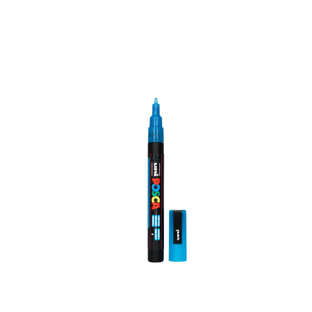 POSCA PC-3M Paint Marker Fine Bullet Tip Glitter Light Blue – water-based paint marker pen