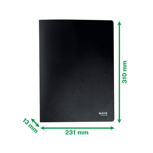 Leitz Recycle Non-Refillable Display Book 20 Pocket PP A4 Black Pack of 10