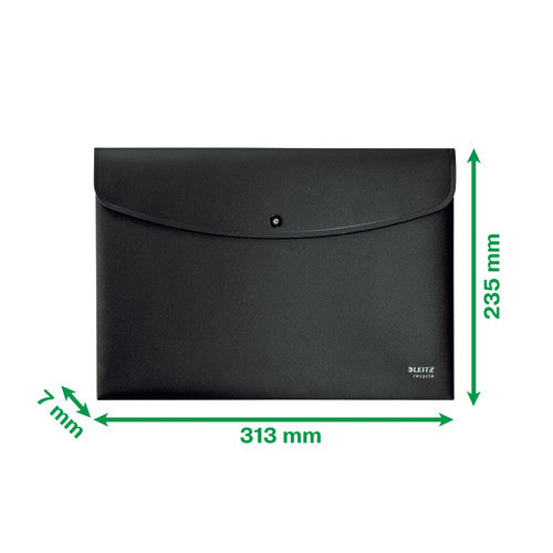 Leitz Recycle Doculope Document Wallet PP A4 Black Pack of 10