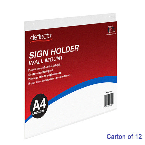 Blueprint Bulk A4 Landscape Wall Mount Sign Holders Carton of 12