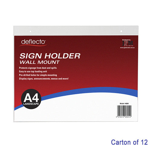 Blueprint Bulk A4 Landscape Wall Mount Sign Holders Carton of 12