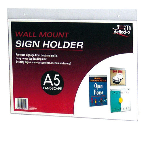 Deflecto Wall Mount Sign Holder A5 Landscape