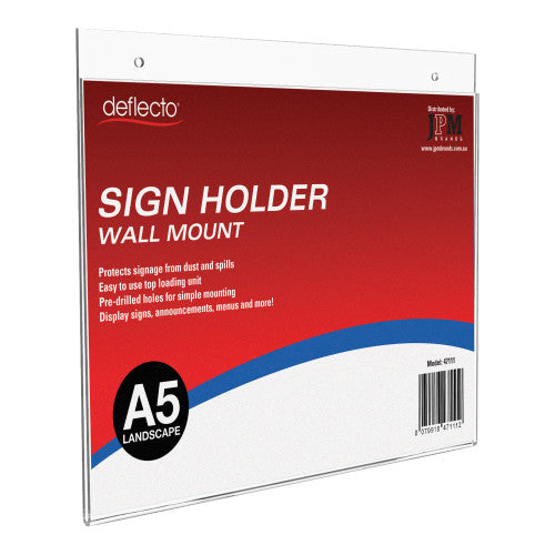Deflecto Wall Mount Sign Holder A5 Landscape