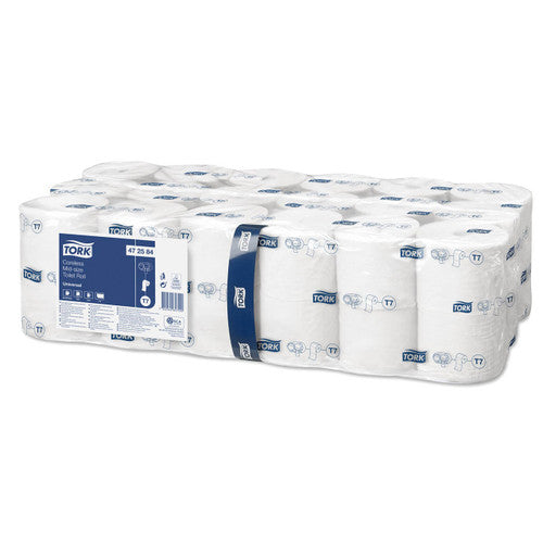 Tork Coreless Mid Size Toilet Roll 1 Ply Universal T7 White 36 Rolls