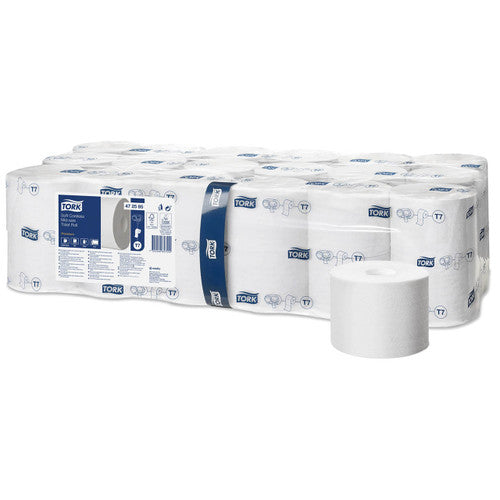 Tork Coreless Mid Size Toilet Roll 1 Ply Universal T7 White 36 Rolls