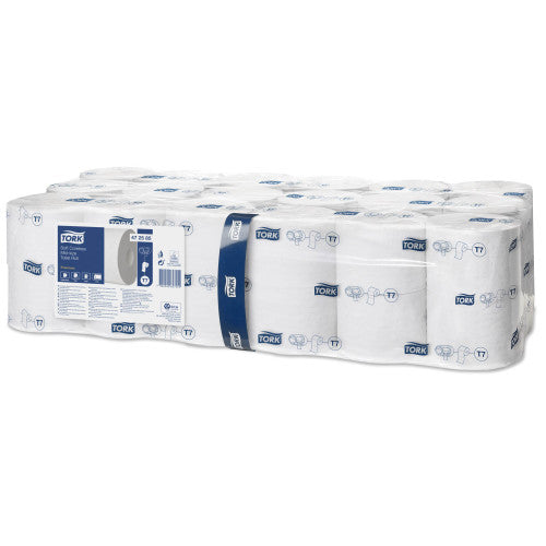 Tork Soft Coreless Mid Size Toilet Roll 2 Ply Premium T7 White 36 Rolls