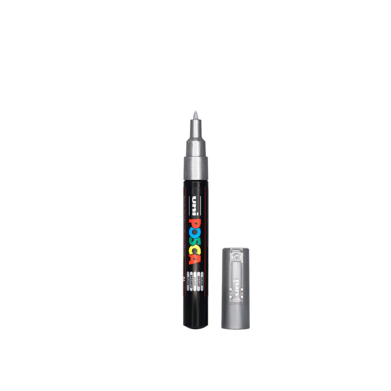 POSCA PC-1M Paint Marker Extra Fine Tip Silver – water-based paint marker pen