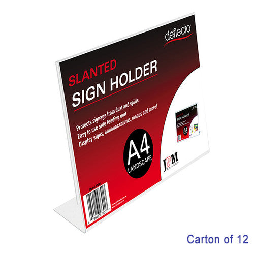 Blueprint Bulk A4 Landscape Slanted Sign Holders Carton of 12