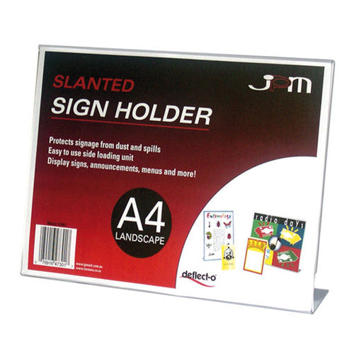Deflecto Slanted Sign Holder A4 Landscape