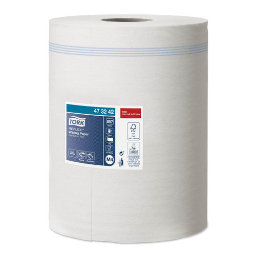 Tork Reflex Wiping Paper 1 Ply M4 White Carton of 6 Rolls