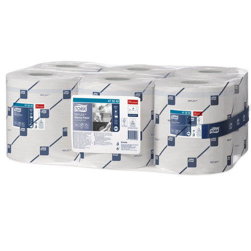 Tork Reflex Wiping Paper 1 Ply M4 White Carton of 6 Rolls