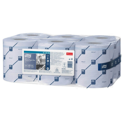 Tork Reflex Wiping Paper Plus 2 Ply M4 Blue Carton of 6 Rolls