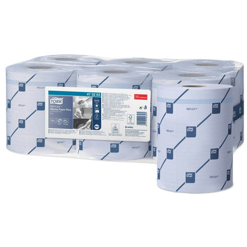 Tork Reflex Wiping Paper Plus 2 Ply M4 Blue Carton of 6 Rolls