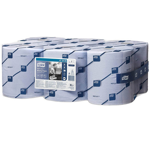Tork Reflex Wiping Paper 1 Ply M4 Blue Carton of 6 Rolls