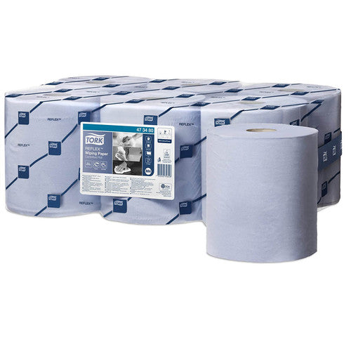 Tork Reflex Wiping Paper 1 Ply M4 Blue Carton of 6 Rolls