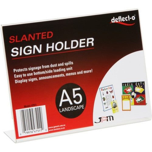 Deflecto Slanted Sign Holder A5 Landscape