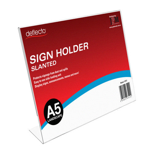 Deflecto Slanted Sign Holder A5 Landscape