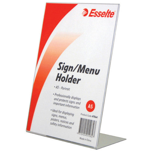 Esselte 47564 Sign or Menu Holder Slanted Portrait A5