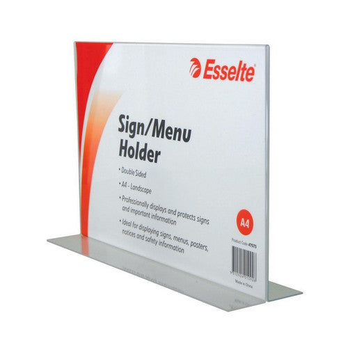 Esselte 47573 Sign or Menu Holder Double Sided Landscape A4