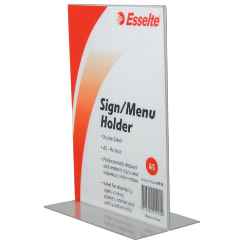 Esselte 47574 Sign or Menu Holder Double Sided Portrait A5