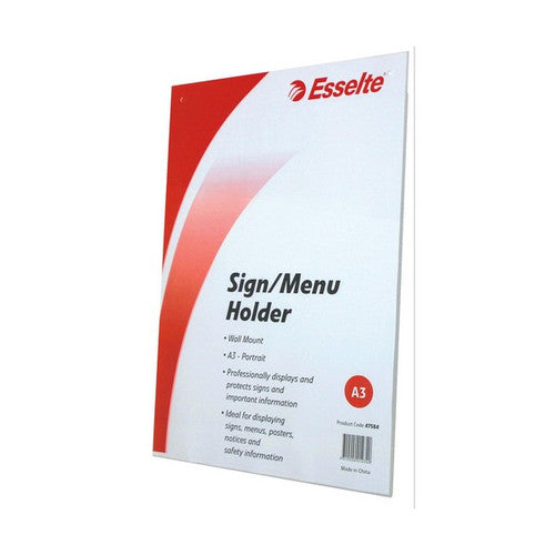 Esselte 47584 Sign or Menu Holder Wall Mount Portrait A3