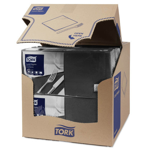 Tork Black Emboss Quarterfold Lunch Napkin 2 Ply Carton of 10