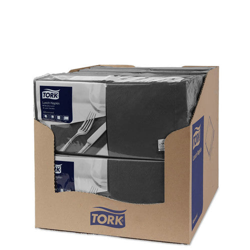 Tork Black Emboss Quarterfold Lunch Napkin 2 Ply Carton of 10